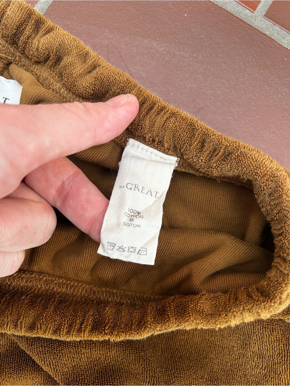 THE GREAT. Brown Terry Cloth Jogger Sweatpants - Picture 4 of 5